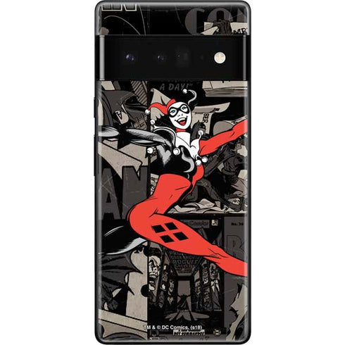 DC Comics Harley Quinn Vintage Action pose pattern Google Pixel 6 Pro Skin